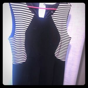 Plus size striped  skater dress